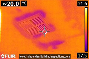pre-purchase building inspection with thermal imaging camera reveals serious water damage - image